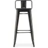 Bar Stool with Backrest - Industrial Design - Wood & Steel - 76cm - Stylix image 7