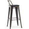 Buy Bar Stool with Backrest - Industrial Design - Wood & Steel - 76cm - Stylix Metallic bronze 59693 in the United Kingdom