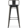 Buy Bar Stool with Backrest - Industrial Design - Wood & Steel - 76cm - Stylix Metallic bronze 59693 home delivery