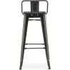 Bar Stool with Backrest - Industrial Design - Wood & Steel - 76cm - Stylix image 7