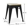 Industrial Design Stool - Wood & Metal - 45cm - Stylix image 7