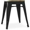 Industrial Design Stool - Wood & Metal - 45cm - Stylix image 7