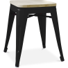 Buy Industrial Design Stool - Wood & Metal - 45cm - Stylix White 59692 - in the UK
