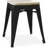 Industrial Design Stool - Wood & Metal - 45cm - Stylix image 7