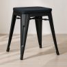 Industrial Design Stool - Wood & Steel - 46cm - Stylix image 7