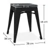 Industrial Design Stool - Wood & Steel - 46cm - Stylix image 7