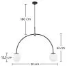 Glass Ball Ceiling Lamp - 2-Arm Pendant Lamp - Josephine image 7