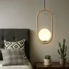 Globe Ceiling Lamp - Golden Pendant Lamp - Ruby image 7