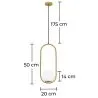 Globe Ceiling Lamp - Golden Pendant Lamp - Ruby image 7