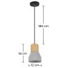 Buy Wood and Concrete Ceiling Lamp - Scandinavian Design Pendant Lamp - Minnie Natural wood 59621 - in the UK