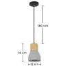 Wood and Concrete Ceiling Lamp - Scandinavian Design Pendant Lamp - Minnie image 7