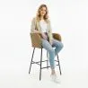 Rattan Stool with Armrests - Boho Bali Design - Ishita image 7