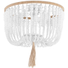Buy Boho Bali Wood Beaded Ceiling Lamp White 59828 - in the UK