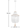 Buy Wooden Ball Ceiling Lamp - Boho Bali Style Pendant Lamp - Lawan White 59829 with a guarantee