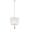 Buy Wooden Ball Ceiling Lamp - Boho Bali Pendant Lamp - Wayan White 59830 - in the UK