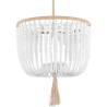 Buy Wooden Ball Ceiling Lamp - Boho Bali Pendant Lamp - Wayan White 59830 with a guarantee