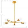 Buy Gold Ceiling Lamp - Design Pendant Lamp - 5 Arms - Tristan Gold 59834 with a guarantee