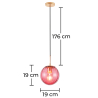 Buy Retro Ceiling Lamp - Colored Ball Pendant Lamp - Rumi Pink 59839 home delivery