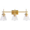 Buy Golden Wall Lamp - Crystal Shade - 3 Lights - Runa Gold 59843 - in the UK