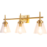 Buy Golden Wall Lamp - Crystal Shade - 3 Lights - Runa Gold 59843 in the United Kingdom