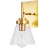 Buy Design Glass & Metal Wall Lamp Gold 59844 - in the UK