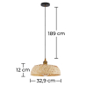 Buy Bamboo Ceiling Lamp - Boho Bali Design Pendant Lamp - Atria Natural wood 59849 with a guarantee