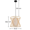 Buy Bamboo Ceiling Lamp - Boho Bali Design Pendant Lamp - Ketut Natural wood 59850 - in the UK