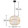 Bamboo Ceiling Lamp - Boho Bali Design Pendant Lamp - Kaula image 7