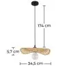Bamboo Ceiling Lamp - Boho Bali Design Pendant Lamp - Noila image 7