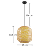Buy Bamboo Ceiling Lamp - Boho Bali Style Pendant Lamp - Ubon Natural wood 59855 - in the UK