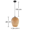 Buy Bamboo Ceiling Lamp - Boho Bali Design Pendant Lamp - Gina Natural wood 59856 - in the UK
