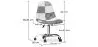 Office Chair with Castors - Desk Chair Upholstered in Black and White Patchwork - Denisse image 7