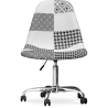 Buy Office Chair with Castors - Desk Chair Upholstered in Black and White Patchwork - Denisse White / Black 59864 - prices
