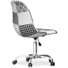 Buy Office Chair with Castors - Desk Chair Upholstered in Black and White Patchwork - Denisse White / Black 59864 with a guarantee