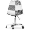 Office Chair with Castors - Desk Chair Upholstered in Black and White Patchwork - Denisse image 7
