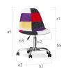 Office Chair with Wheels - Desk Chair - Upholstered in Patchwork - Tessa image 7