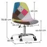 Office Chair with Wheels - Desk Chair - Upholstered in Patchwork -  Simona  image 7
