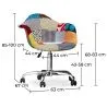 
Office Chair with Armrests - Desk Chair with Wheels - Upholstered in Patchwork - Patty image 7