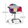 
Office Chair with Armrests - Desk Chair with Wheels - Upholstered in Patchwork - Ray image 7