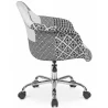 Office Chair with Armrests - Desk Chair with Castors - Upholstered in Black and White Patchwork - Denisse - Weston image 7