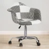 Office Chair with Armrests - Desk Chair with Castors - Upholstered in Black and White Patchwork - Denisse - Weston image 7