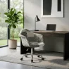 Office Chair with Armrests - Desk Chair with Castors - Upholstered in Black and White Patchwork - Denisse - Weston image 7