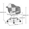 Office Chair with Armrests - Desk Chair with Castors - Upholstered in Black and White Patchwork - Denisse - Weston image 7