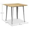 Square Industrial Dining Table - Wood and Metal - Stylix image 7