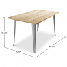 Buy Rectangular Dining Table - Industrial Design - Wood - Troy Steel 59876 with a guarantee