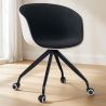 Office Chair with Armrests - Desk Chair with Castors - Black and White - Jodie image 7