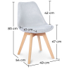 Buy Fabric Upholstered Dining Chair - Scandinavian Style - Denisse Light grey 59892 - prices