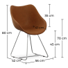 Buy Dining Chair with Armrests - Leatherette - PU - Stylix - Black - Clun Cognac 59894 in the United Kingdom