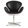Buy 
Armchair with Armrests - Aviator Style - Upholstered in Leather - Via Black 25626 - in the UK