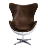Buy Armchair with Armrests - Aviator Style - Leather and Metal - Cocoon Brown 25627 - in the UK